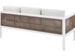 Lounge Set Aluminium Weis 5-Sitzer Auflagen Beige Borello