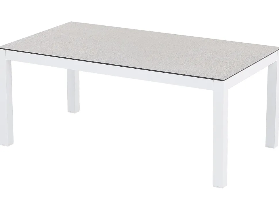 Lounge Set Aluminium Weis 5-Sitzer Auflagen Beige Borello