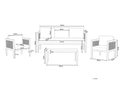 Lounge Set Aluminium Weis 5-Sitzer Auflagen Beige Borello