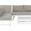 Lounge Set Aluminium Weis 5-Sitzer Modular Auflagen Taupe Coccorino