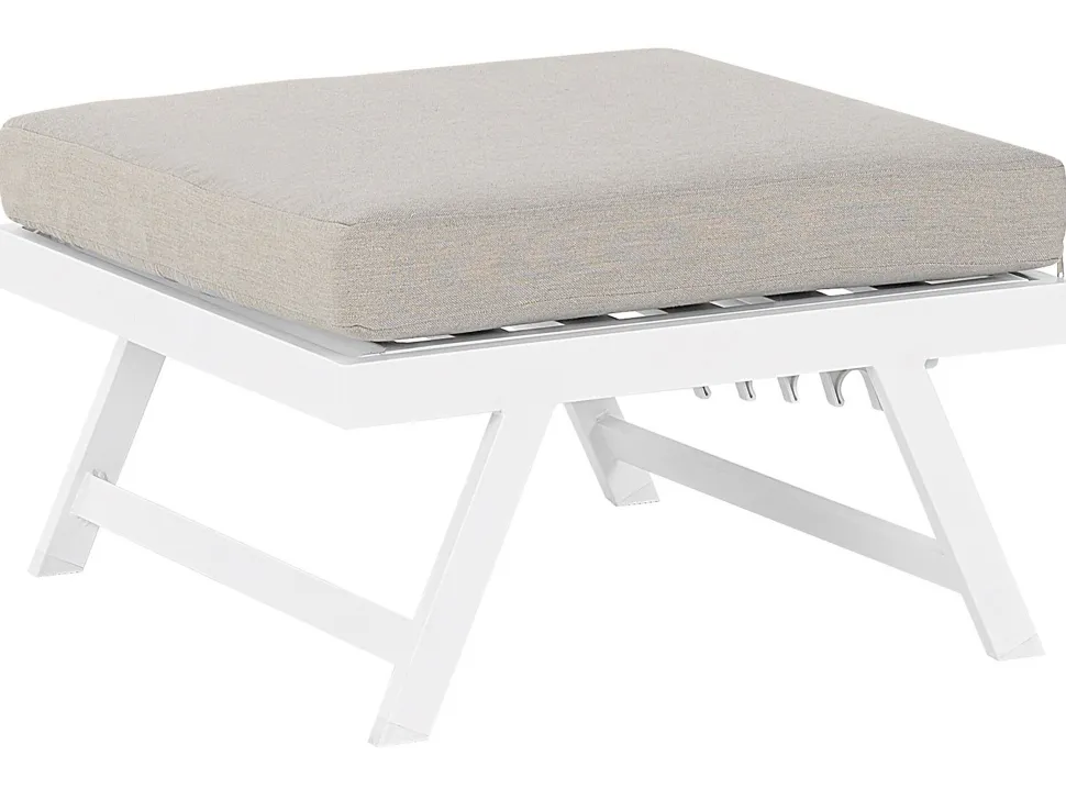 Lounge Set Aluminium Weis 5-Sitzer Modular Auflagen Taupe Coccorino