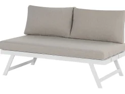 Lounge Set Aluminium Weis 5-Sitzer Modular Auflagen Taupe Coccorino