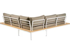 Lounge Set Aluminium Weis 4-Sitzer Auflagen Grau Positano