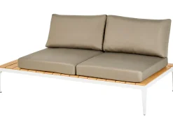 Lounge Set Aluminium Weis 4-Sitzer Auflagen Grau Positano