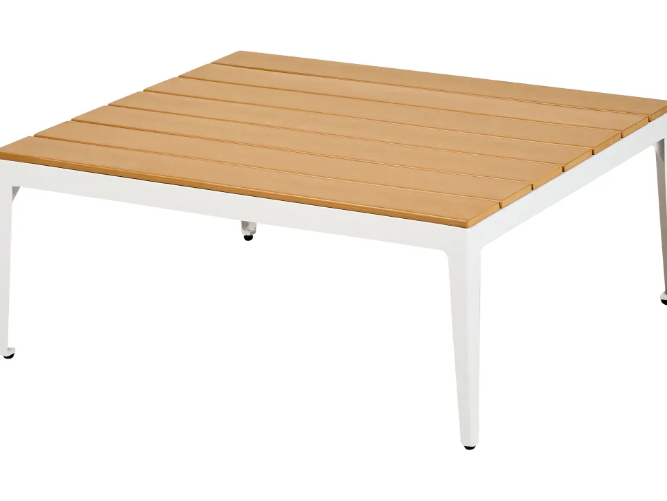 Lounge Set Aluminium Weis 4-Sitzer Auflagen Grau Positano