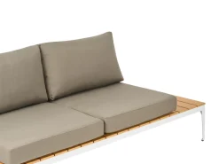 Lounge Set Aluminium Weis 4-Sitzer Auflagen Grau Positano