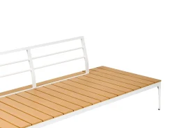 Lounge Set Aluminium Weis 4-Sitzer Auflagen Grau Positano