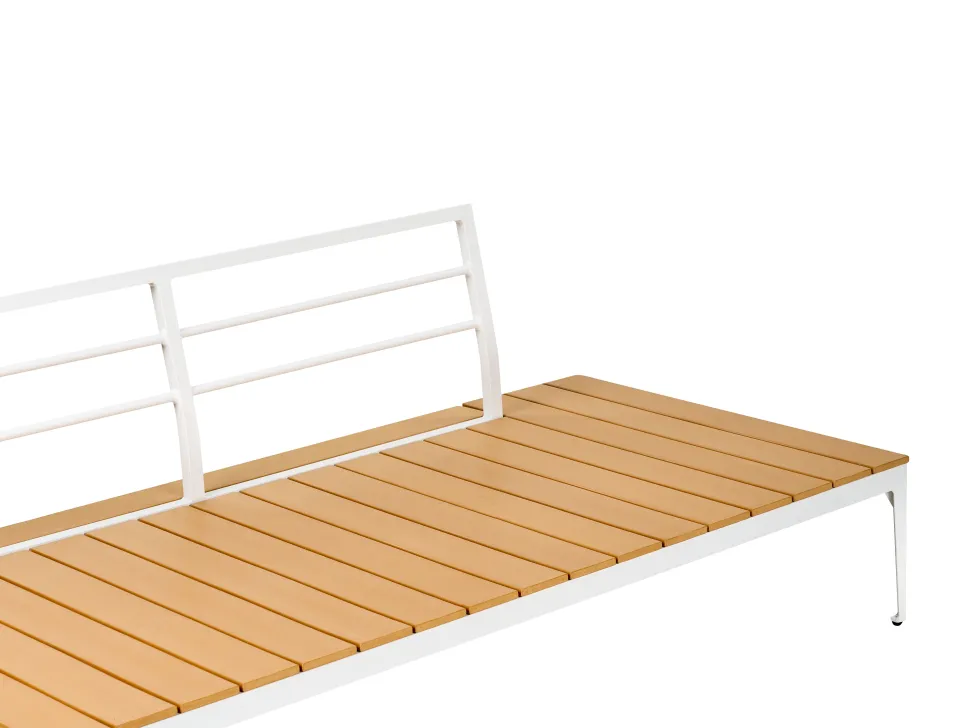 Lounge Set Aluminium Weis 4-Sitzer Auflagen Grau Positano