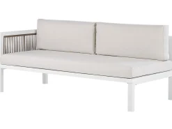 Lounge Set Aluminium Weis 4-Sitzer Linksseitig Auflagen Beige Borello