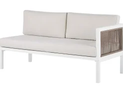 Lounge Set Aluminium Weis 4-Sitzer Linksseitig Auflagen Beige Borello