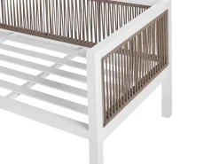 Lounge Set Aluminium Weis 4-Sitzer Linksseitig Auflagen Beige Borello