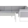 Lounge Set Aluminium Weis 6-Sitzer Auflagen Grau Castella
