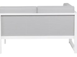 Lounge Set Aluminium Weis 6-Sitzer Auflagen Grau Castella