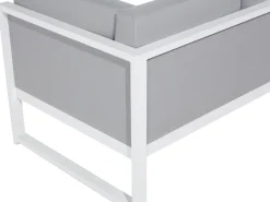 Lounge Set Aluminium Weis 6-Sitzer Auflagen Grau Castella