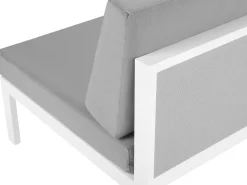 Lounge Set Aluminium Weis 6-Sitzer Auflagen Grau Castella
