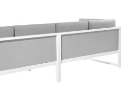 Lounge Set Aluminium Weis 6-Sitzer Auflagen Grau Castella