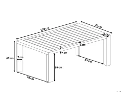 Lounge Set Aluminium Weis 6-Sitzer Auflagen Grau Castella