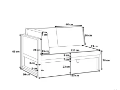 Lounge Set Aluminium Weis 6-Sitzer Auflagen Grau Castella