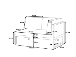 Lounge Set Aluminium Weis 6-Sitzer Auflagen Grau Castella