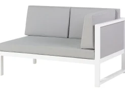 Lounge Set Aluminium Weis 6-Sitzer Auflagen Grau Castella