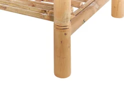 Lounge Set Bambusholz Hellbraun 4-Sitzer Auflagen Weis Riccione