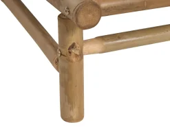 Lounge Set Bambusholz Hellbraun 2-Sitzer Auflagen Cremeweis Todi
