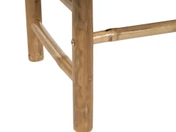 Lounge Set Bambusholz Hellbraun 2-Sitzer Auflagen Cremeweis Todi