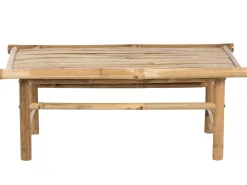 Lounge Set Bambusholz Hellbraun 2-Sitzer Auflagen Cremeweis Todi