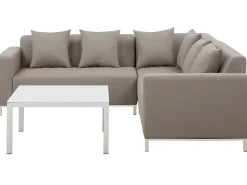Lounge Set Beige 5-Sitzer Linksseitig Modular Belize