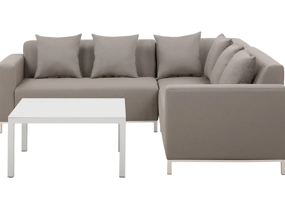 Lounge Set Beige 5-Sitzer Linksseitig Modular Belize