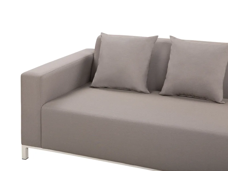 Lounge Set Beige 5-Sitzer Rechtsseitig Modular Belize
