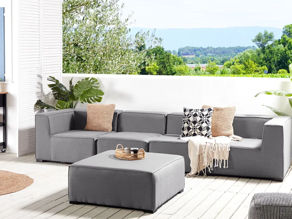 Lounge Set Grau 4-Sitzer Modular Arezzo