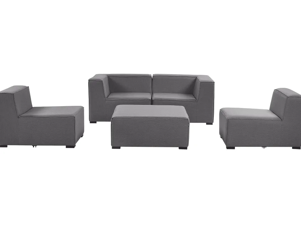 Lounge Set Grau 4-Sitzer Modular Arezzo