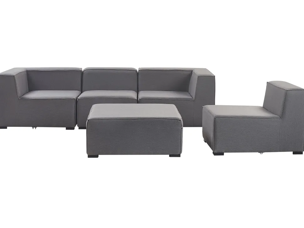 Lounge Set Grau 4-Sitzer Modular Arezzo