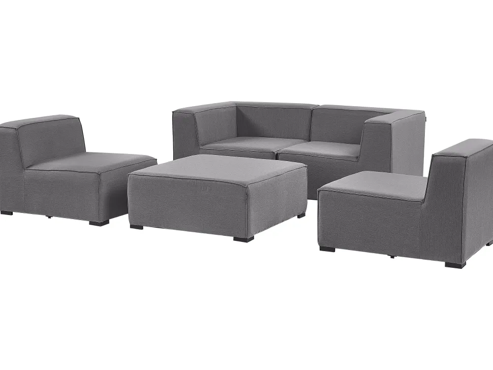 Lounge Set Grau 4-Sitzer Modular Arezzo