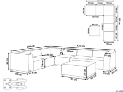 Lounge Set Grau 7-Sitzer Rechtsseitig Modular Arezzo