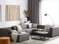 Lounge Set Grau 7-Sitzer Rechtsseitig Modular Arezzo