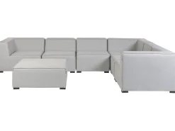 Lounge Set Hellgrau 7-Sitzer Linksseitig Modular Arezzo