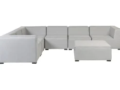 Lounge Set Hellgrau 7-Sitzer Linksseitig Modular Arezzo