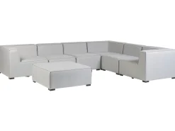 Lounge Set Hellgrau 7-Sitzer Linksseitig Modular Arezzo