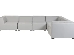 Lounge Set Hellgrau 7-Sitzer Linksseitig Modular Arezzo