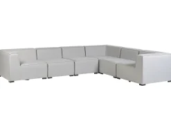 Lounge Set Hellgrau 7-Sitzer Linksseitig Modular Arezzo