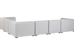Lounge Set Hellgrau 7-Sitzer Linksseitig Modular Arezzo