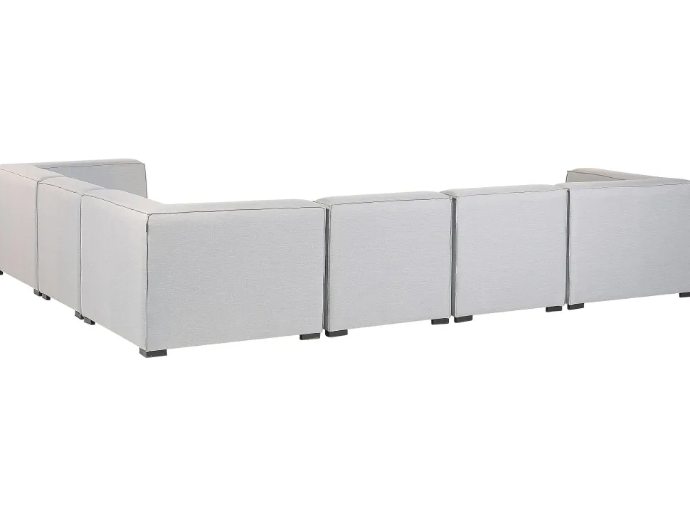 Lounge Set Hellgrau 7-Sitzer Linksseitig Modular Arezzo