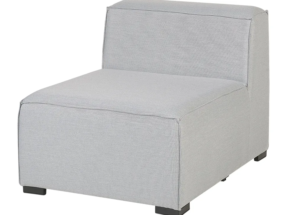 Lounge Set Hellgrau 7-Sitzer Linksseitig Modular Arezzo