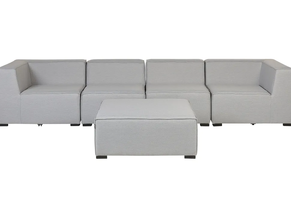 Lounge Set Hellgrau 4-Sitzer Modular Arezzo