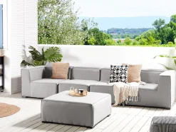 Lounge Set Hellgrau 4-Sitzer Modular Arezzo