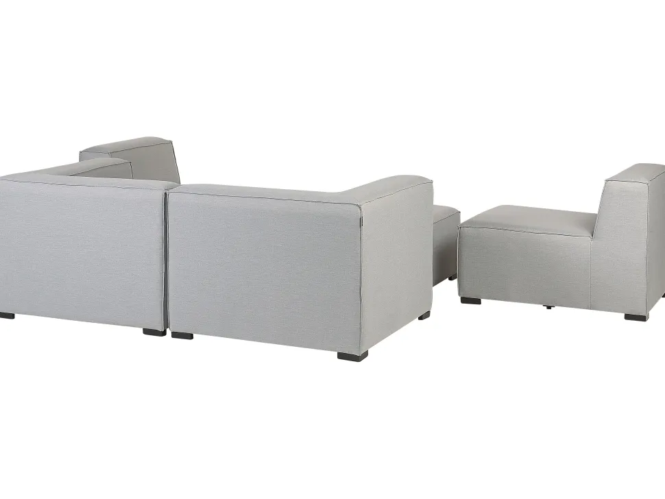 Lounge Set Hellgrau 4-Sitzer Modular Arezzo
