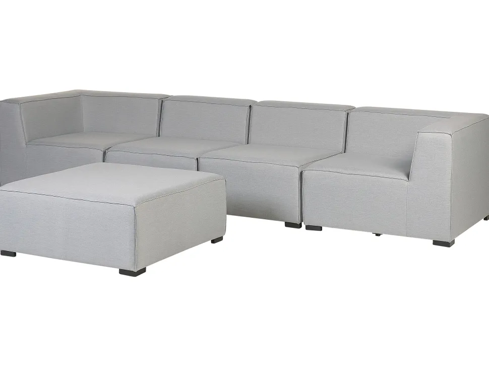 Lounge Set Hellgrau 4-Sitzer Modular Arezzo