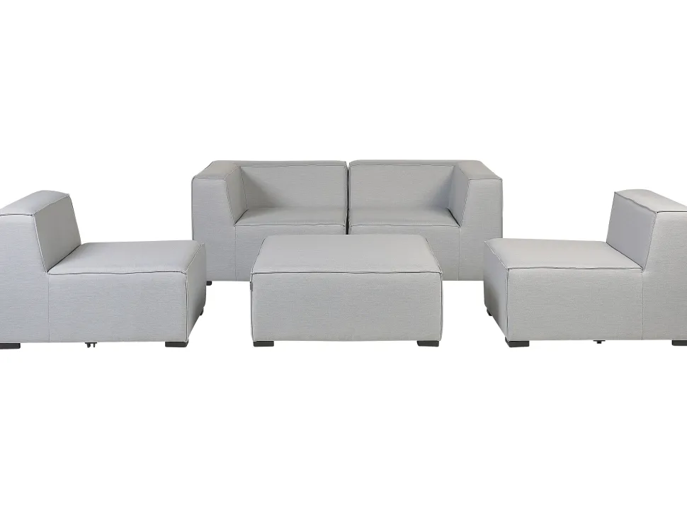 Lounge Set Hellgrau 4-Sitzer Modular Arezzo